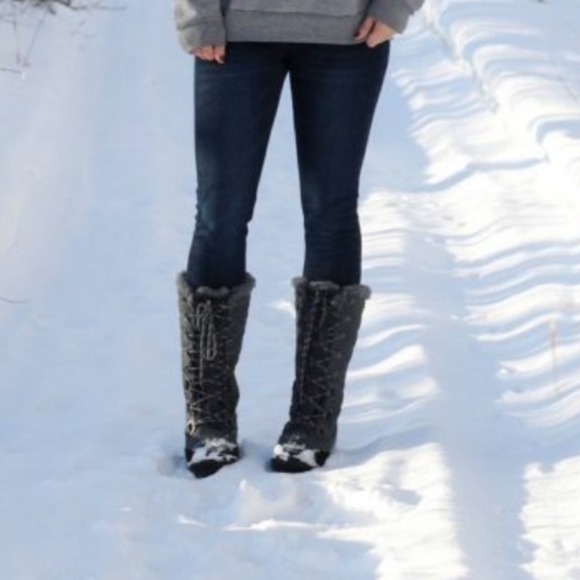 Bearpaw Isabella Snow Boots 7 tall gray - Picture 5 of 5